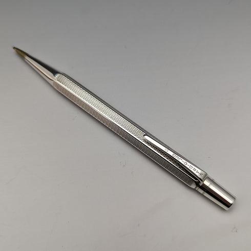 1963 British Vintage Yard O Red Sterling Silver Hexagon Propulsion Pencil Case